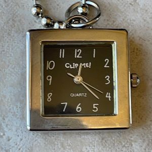Clip me Necklace watch battery stainless steel